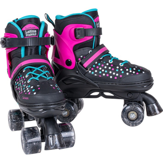 Ролики-квады TECH TEAM LATINA DISTRICT черный/розовый XS р.27-30 NN007473